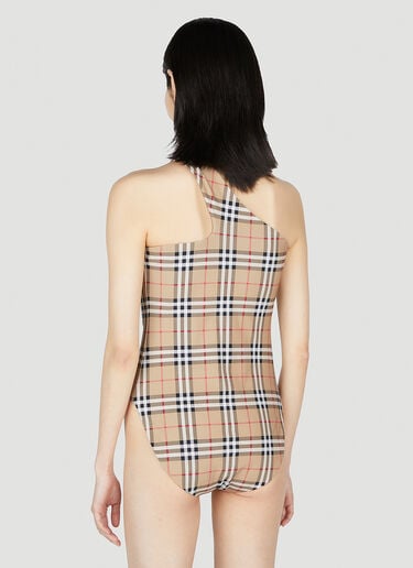 One Shoulder Swimsuit Burberry One Shoulder Swimsuit Brown bur0253015