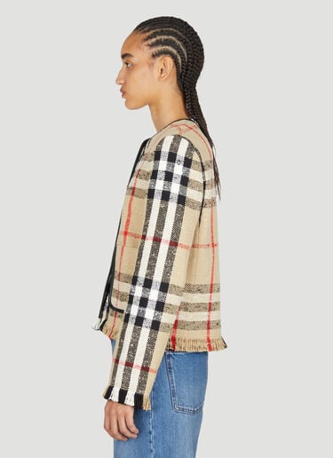 체크 부클레 칼라리스 재킷 Burberry 체크 부클레 칼라리스 재킷 베이지 bur0253025