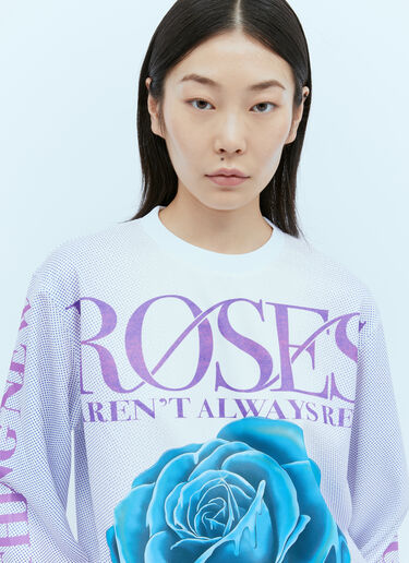 Rose Print Long Sleeve T-Shirt Burberry Rose Print Long Sleeve T-Shirt Blue bur0254022