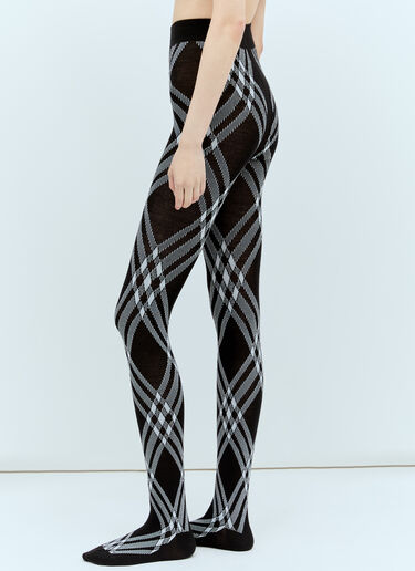Check Wool Blend Tights Burberry Check Wool Blend Tights Black bur0255034