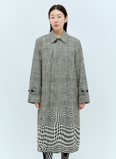 Long Warped Houndstooth Car Coat Burberry Long Warped Houndstooth Car Coat Grey bur0255036