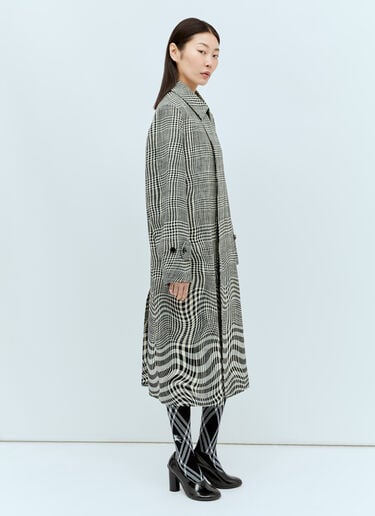 Burberry ロングワープ ハウンドトゥース カーコート グレー bur0255036