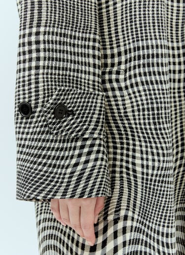 Burberry ロングワープ ハウンドトゥース カーコート グレー bur0255036