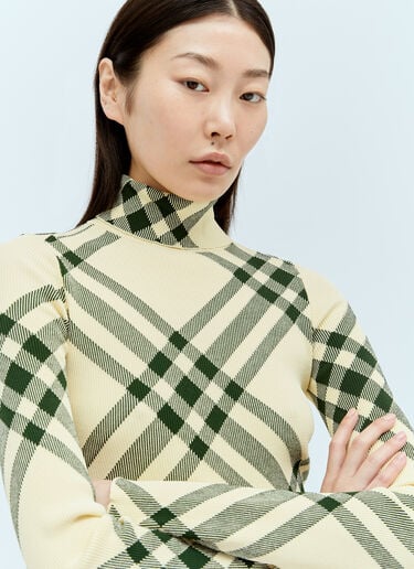 Ribbed Check Sweater Burberry Ribbed Check Sweater Yellow bur0255043