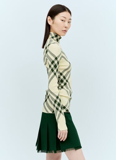 Ribbed Check Sweater Burberry Ribbed Check Sweater Yellow bur0255043