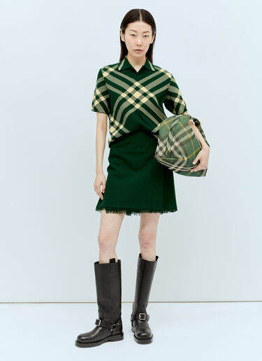Burberry Check Polo Top Green bur0255047
