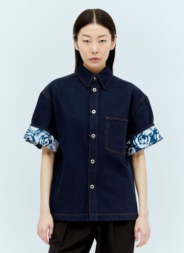 Burberry ヘビーウェイトデニムシャツ ブルー bur0255049
