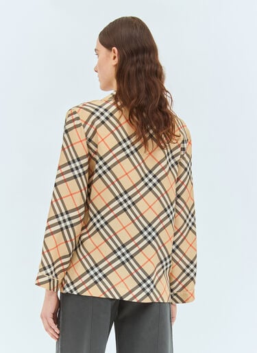 Burberry Check Silk Pyjama Shirt Beige bur0257003