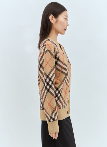 체크 울 혼방 가디건 Burberry 체크 울 혼방 가디건 베이지 bur0257007