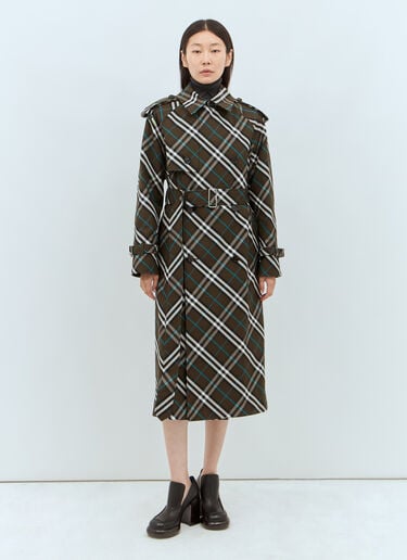 Check Twill Trench Coat Burberry Check Twill Trench Coat Green bur0257010