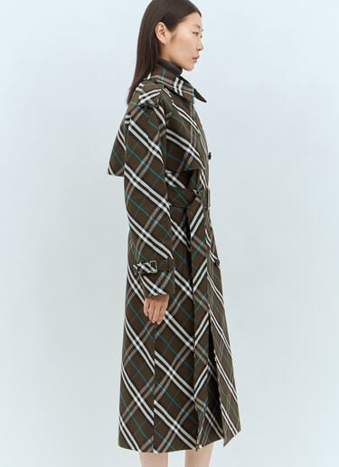 Burberry 格纹斜纹布风衣  绿色 bur0257010