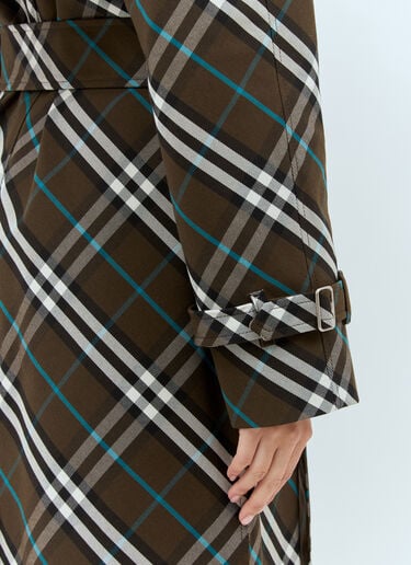 Burberry 格纹斜纹布风衣  绿色 bur0257010