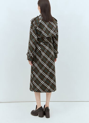 Burberry 格纹斜纹布风衣  绿色 bur0257010