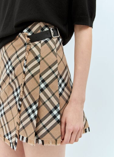 Burberry 格纹迷你半身裙  米色 bur0257013