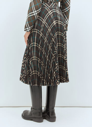 Burberry Pleated Wool-Blend Skirt Green bur0257014