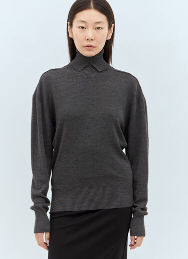 Wool High Neck Sweater Burberry Wool High Neck Sweater Grey bur0257015