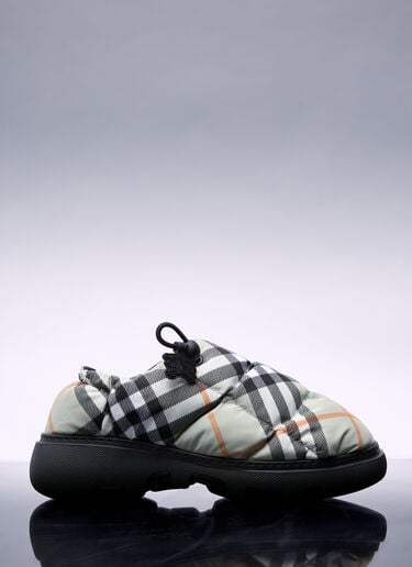 Burberry 格纹尼龙混纺松软穆勒鞋  米色 bur0257020