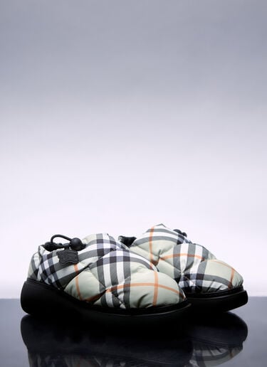 Burberry 格纹尼龙混纺松软穆勒鞋  米色 bur0257020