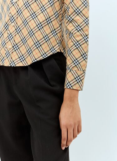 Burberry チェックコットンシャツ ベージュ bur0258001