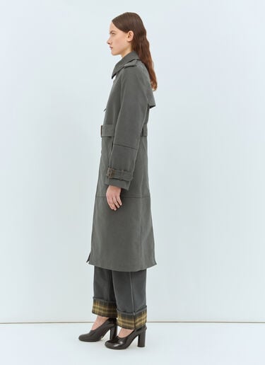 Long Cotton Nylon Trench Coat Burberry Long Cotton Nylon Trench Coat Grey bur0258003