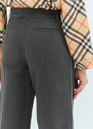 Burberry Check Cuffs Pants Grey bur0258004