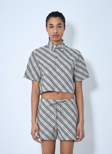 Burberry Crop Check Shirt Beige bur0259008