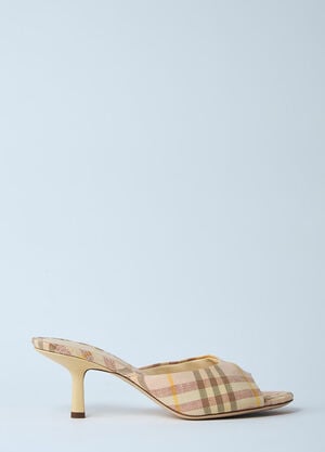 Burberry Check Heeled Mules Yellow bur0259013