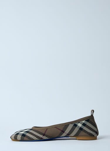Check Knit Baby Ballerina Flats Burberry Check Knit Baby Ballerina Flats Brown bur0259014