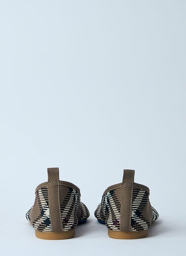 Check Knit Baby Ballerina Flats Burberry Check Knit Baby Ballerina Flats Brown bur0259014