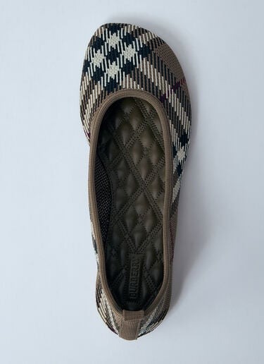 Check Knit Baby Ballerina Flats Burberry Check Knit Baby Ballerina Flats Brown bur0259014