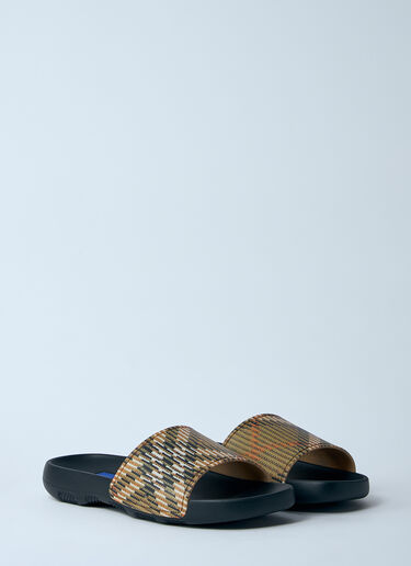 Burberry Check Dive Slides Beige bur0259015