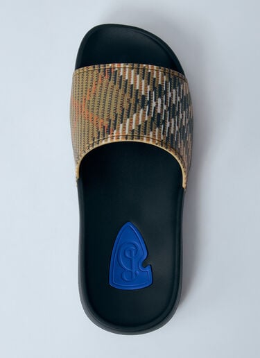 Check Dive Slides Burberry Check Dive Slides Beige bur0259015