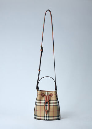 Burberry 迷你格纹桶包 棕色 bur0259025