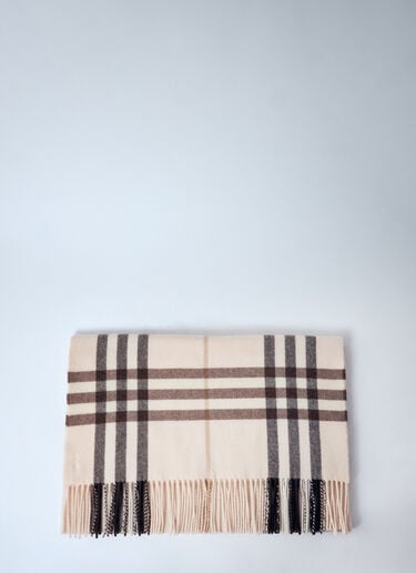 ワイドチェックカシミアマフラー Burberry ワイドチェックカシミアマフラー ベージュ bur0259026