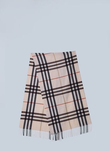 ワイドチェックカシミアマフラー Burberry ワイドチェックカシミアマフラー ベージュ bur0259026