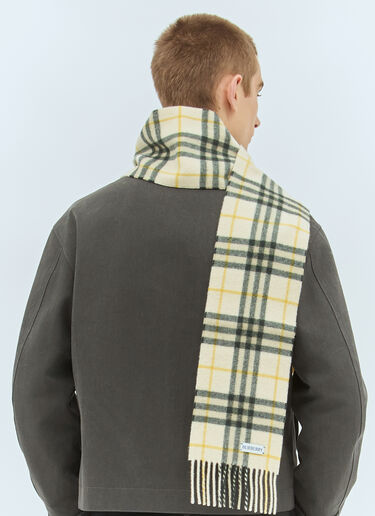 Burberry Narrow Check Cashmere Scarf Beige bur0358001
