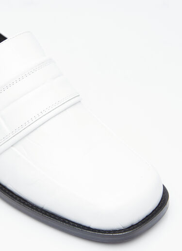 Maxi Croco Embossed Leather Loafers BY FAR Maxi Croco Embossed Leather Loafers White byf0253024