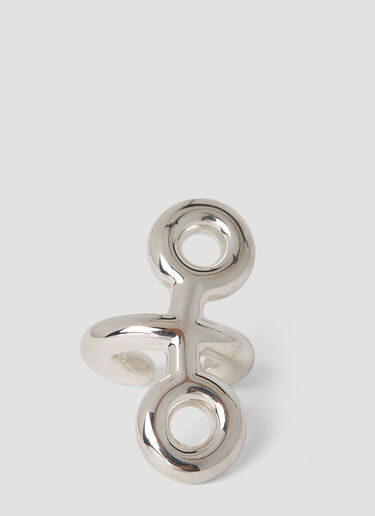 Charlotte CHESNAIS Binary Ear Cuff Silver ccn0350003