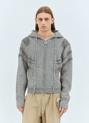 Charlie Constantinou Plated Zip Hooded Sweater Grey cco0158002