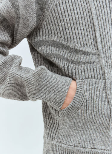Plated Zip Hooded Sweater Charlie Constantinou Plated Zip Hooded Sweater Grey cco0158002