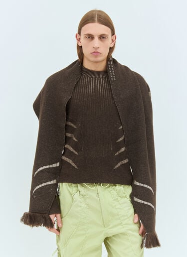 Charlie Constantinou Plated Pullover Hooded Sweater Brown cco0158004