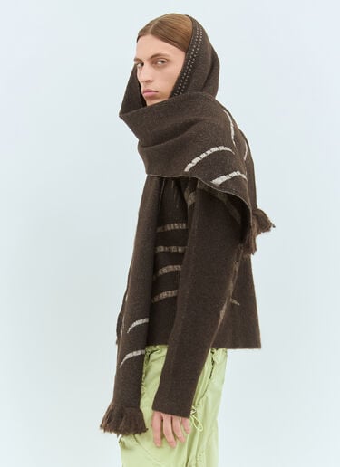 Charlie Constantinou Plated Pullover Hooded Sweater Brown cco0158004