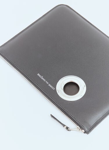 Comme des Garçons Wallet シルバーアイレットポーチ ブラック cdw0357012