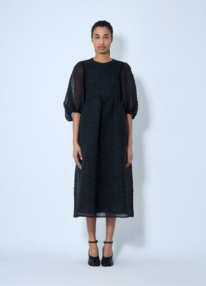 Cecilie Bahnsen Karmen Textured Midi Dress Black cec0260001
