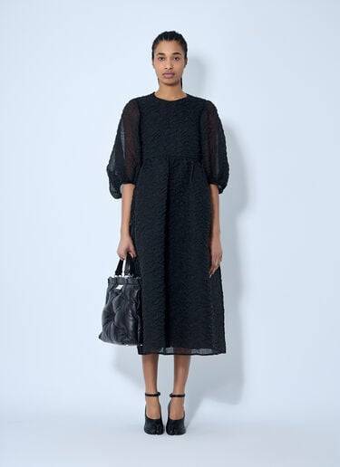 Cecilie Bahnsen Karmen Textured Midi Dress Black cec0260001