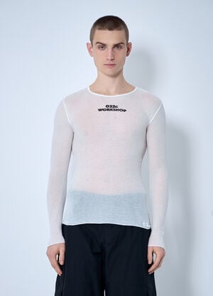 032C Knit Logo Print Top White cee0160007