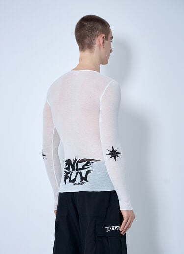 032C Knit Logo Print Top White cee0160007