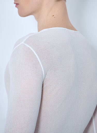 032C Knit Logo Print Top White cee0160007