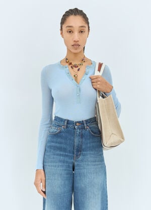 Chloé 中号 Woody 托特包 米色 chl0255056