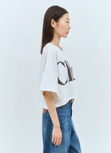 クロップド ボクシーロゴTシャツ Chloé クロップド ボクシーロゴTシャツ ホワイト chl0257012